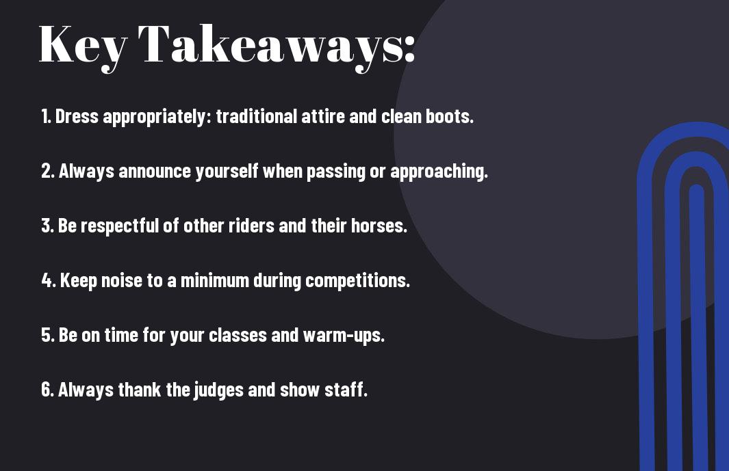 Horse Show Etiquette - Dos and Don’ts